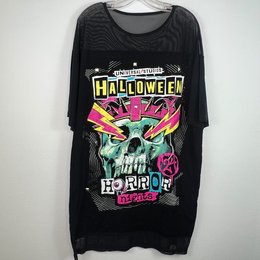 Universal Studios Halloween Horror Nights 2024 XL Dress NWT Black Mesh Punk Goth